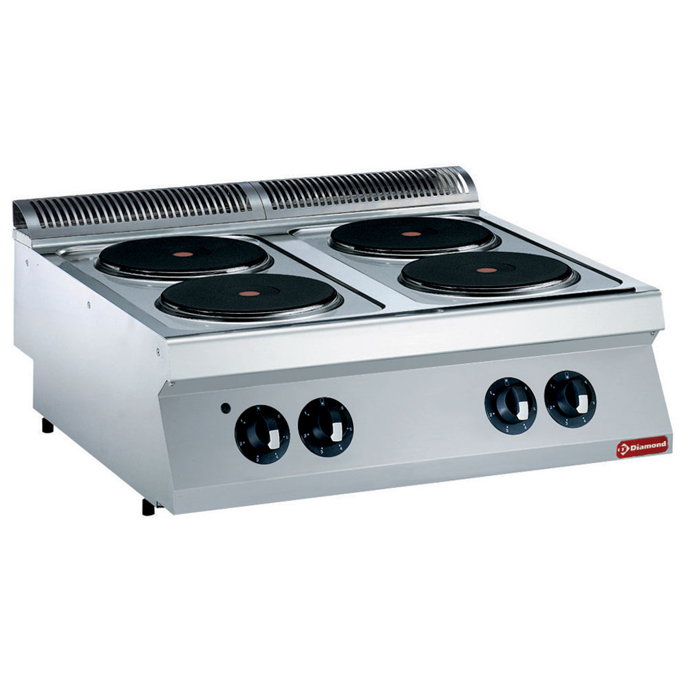Cocina eléctrica, 4 placas redondas -TOP-