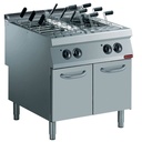 Cocedor de pasta eléctrico con 2 cubetas GN 1/1 sobre mueble
