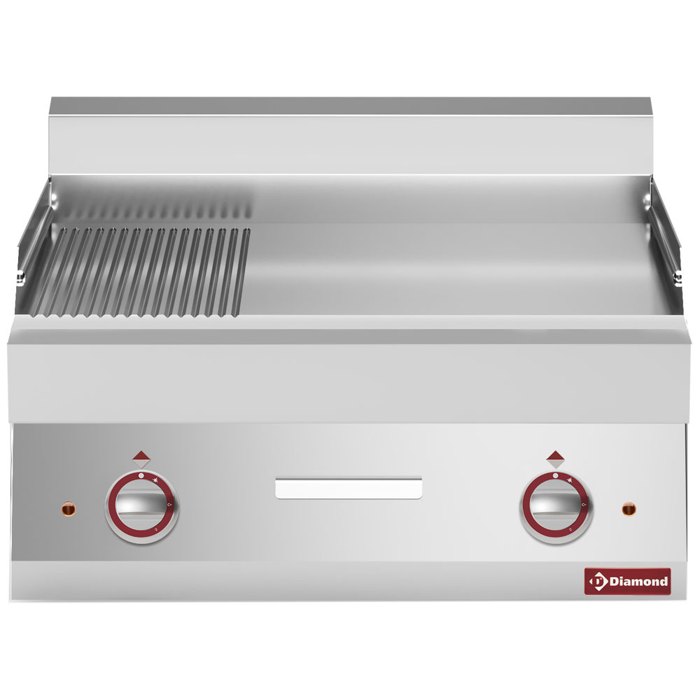 Cocina de plancha eléctrica, 2/3 lisa y 1/3 ranurada -top- "Alpha 650"
