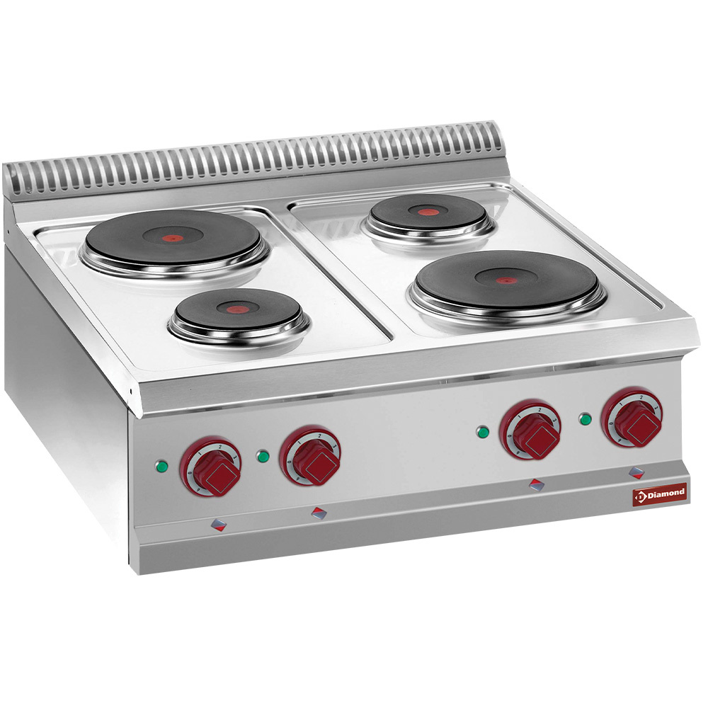 Cocina eléctrica de 4 placas redondas -Top-