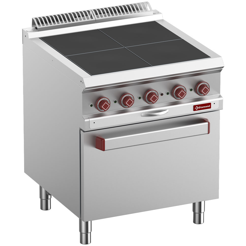 Hornilla electrica, 4 placas extra bajas su horno GN2/1