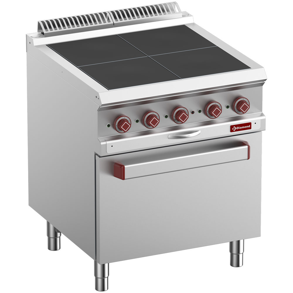 Hornilla electrica, 4 placas extra bajas su horno GN 1/1