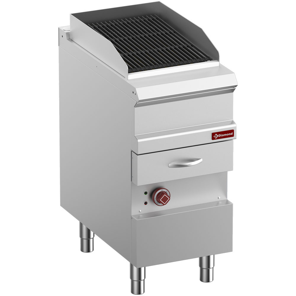 Parrilla eléctrica de vapor, parrilla de hierro fundido "doble cara", módulo 1/2
