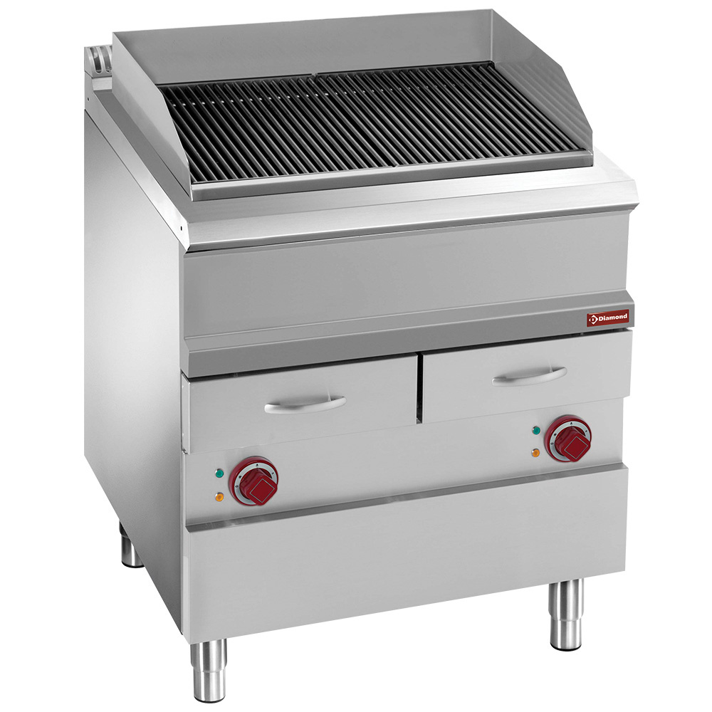 Parrilla eléctrica de vapor, parrilla de hierro fundido "doble cara", módulo 1/1