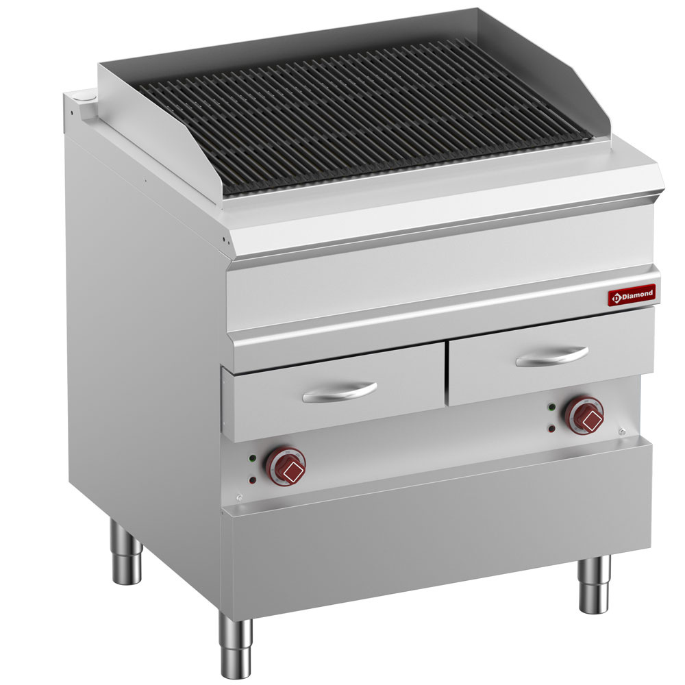 Parrilla eléctrica de vapor, parrilla de hierro fundido "doble cara", módulo 1/1