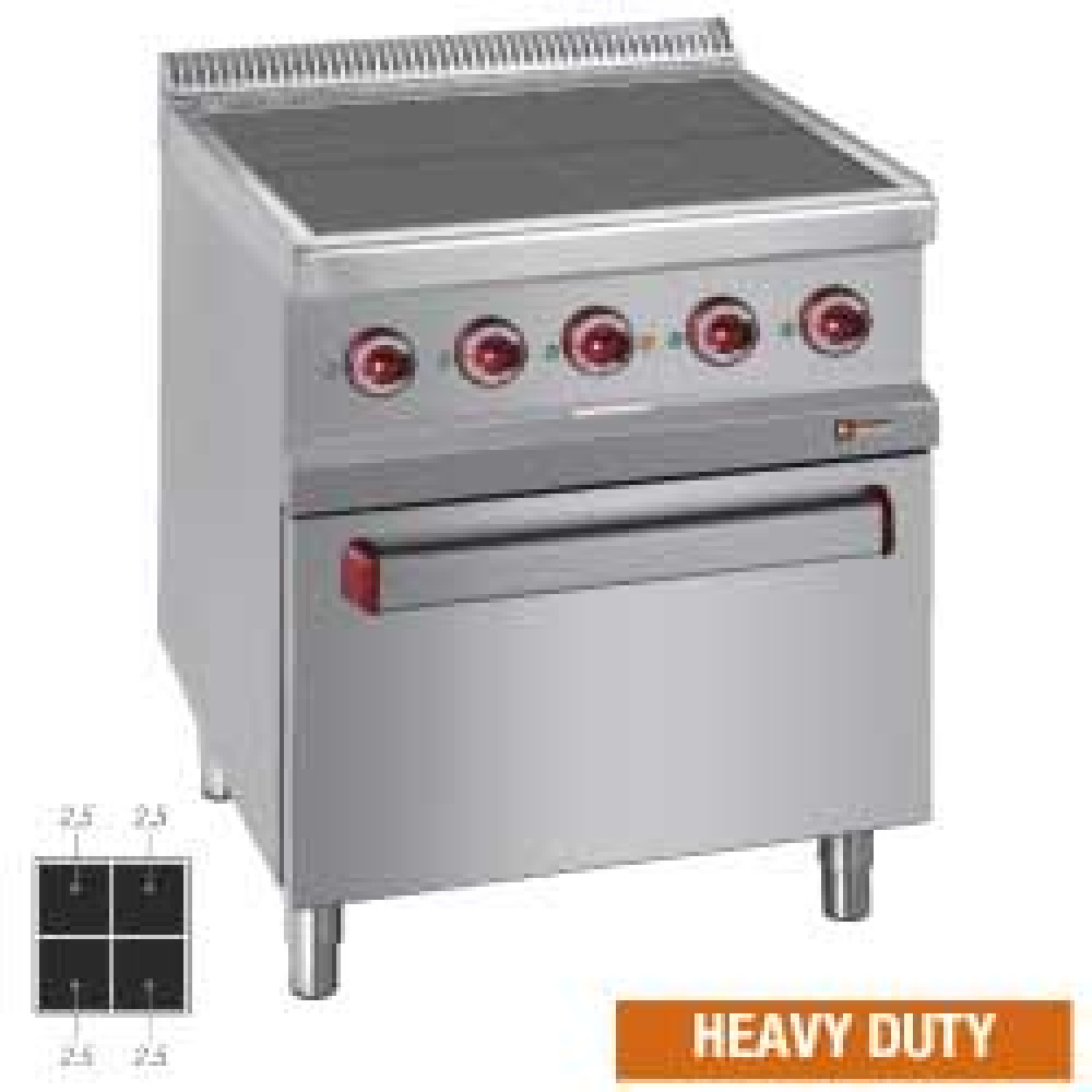 Hornilla electrica, 4 placas extra bajas su horno GN2/1