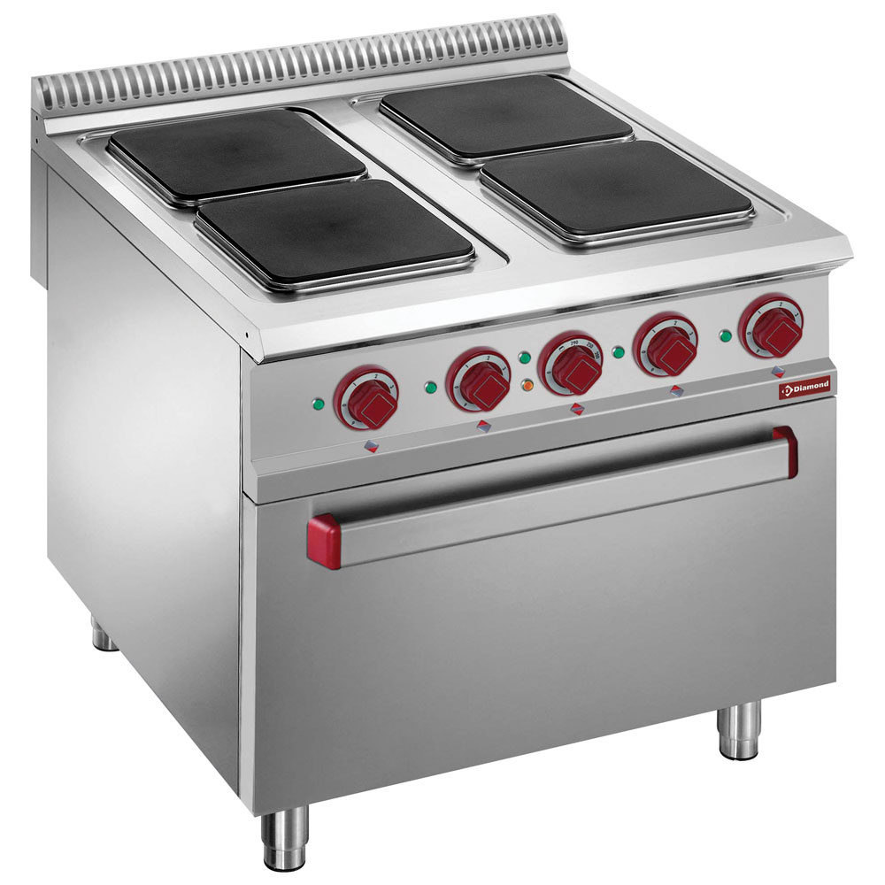 Hornillo eléctrico 4 placas + horno GN 2/1 eléctrico