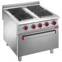 Hornillo eléctrico 4 placas + horno GN 2/1 eléctrico