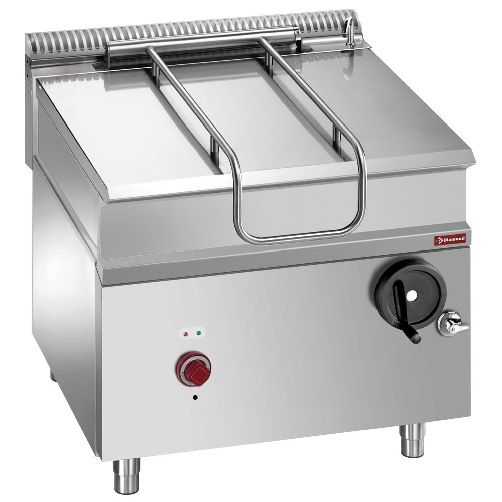 Sarten basculante eléctrico, cuba en inox 80litros, sobre mueble