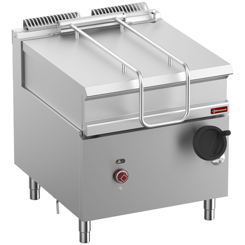 Sarten basculante eléctrico, cuba en inox 80litros, sobre mueble