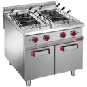 Cocedor de pasta eléctrica 2 cubas x 40 litros, sobre mueble (sin cestas)