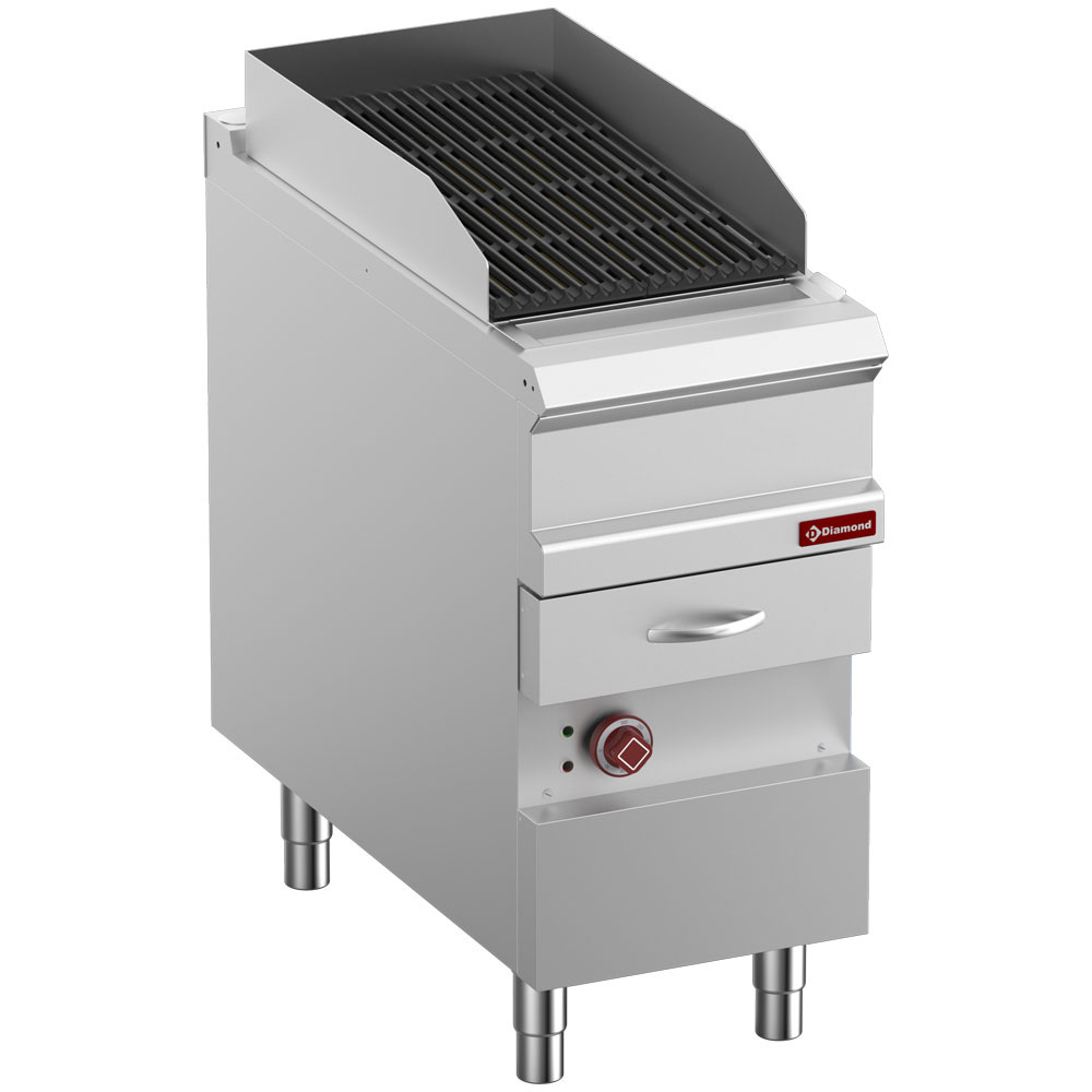 Parrilla eléctrica de vapor, parrilla de hierro fundido "doble cara", módulo 1/2