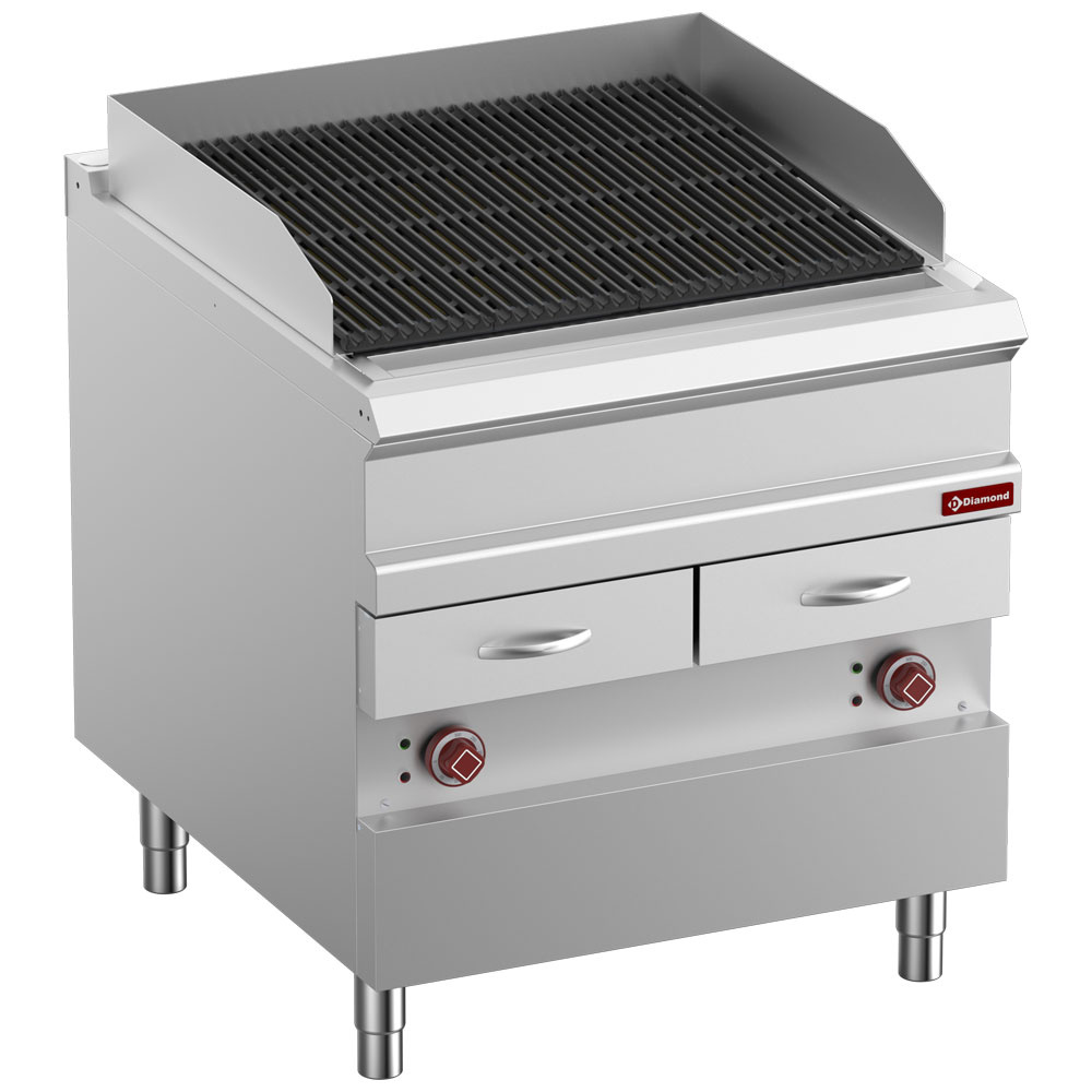 Parrilla eléctrica de vapor, parrilla de hierro fundido "doble cara", módulo 1/1