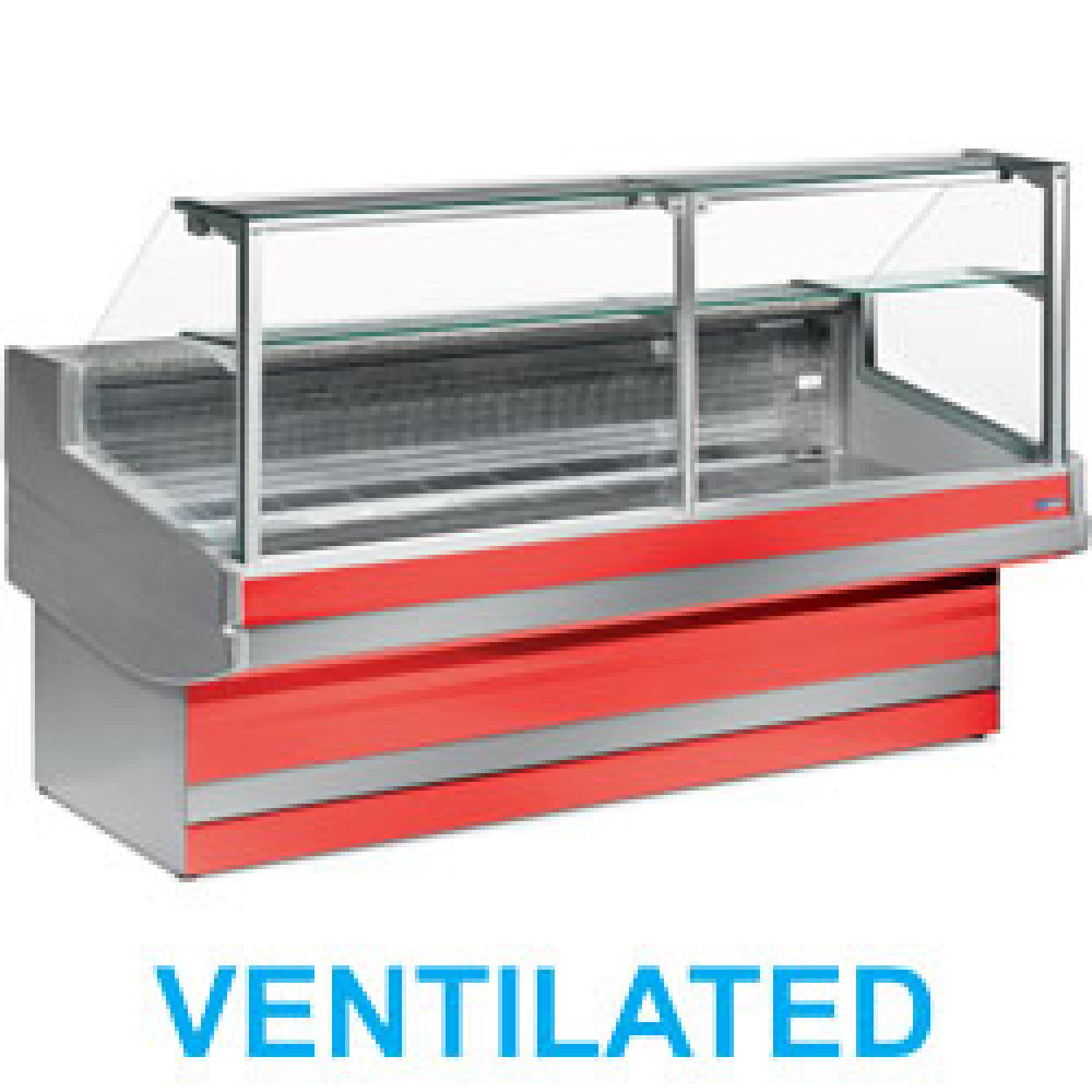 Mostrador vitrina refrigerado y ventilado con cristal 90° sin reserva