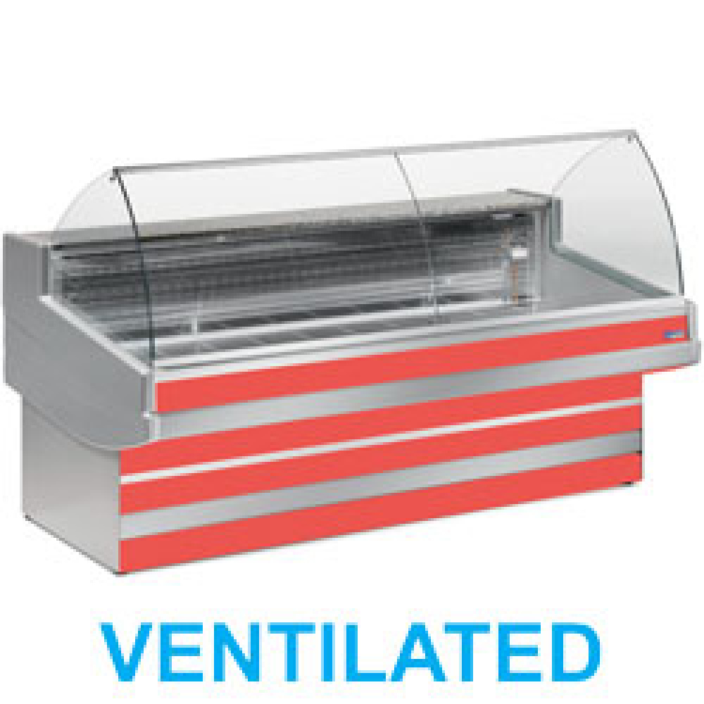 Mostrador vitrina refrigerada ventilado con cristal curvado  sin reserva