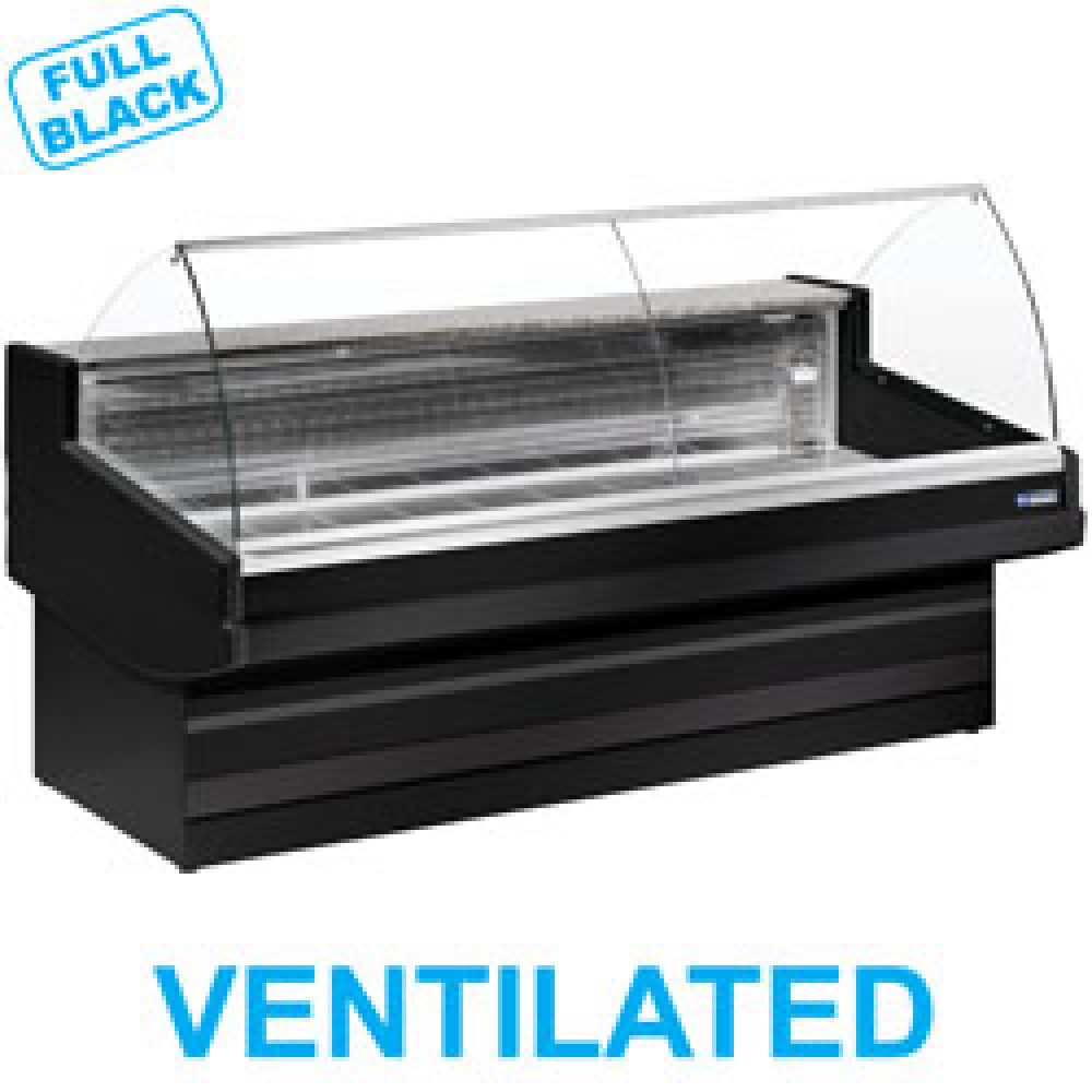 Mostrador vitrina refrigerada ventilado con cristal curvado  sin reserva