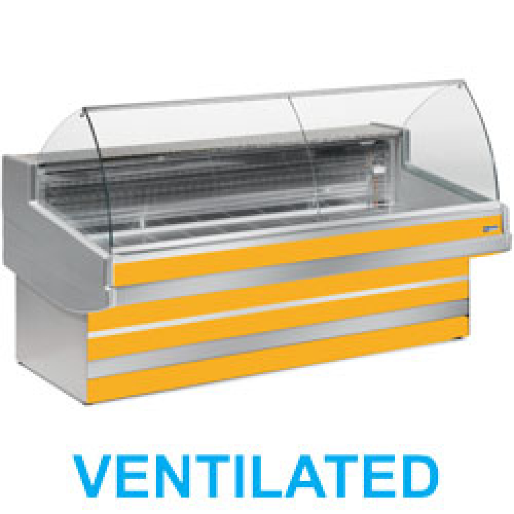 Mostrador vitrina refrigerada ventilado con cristal curvado  sin reserva
