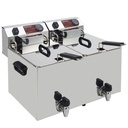 Freidora eléctrica de mesa 2x 10 litros + grifo