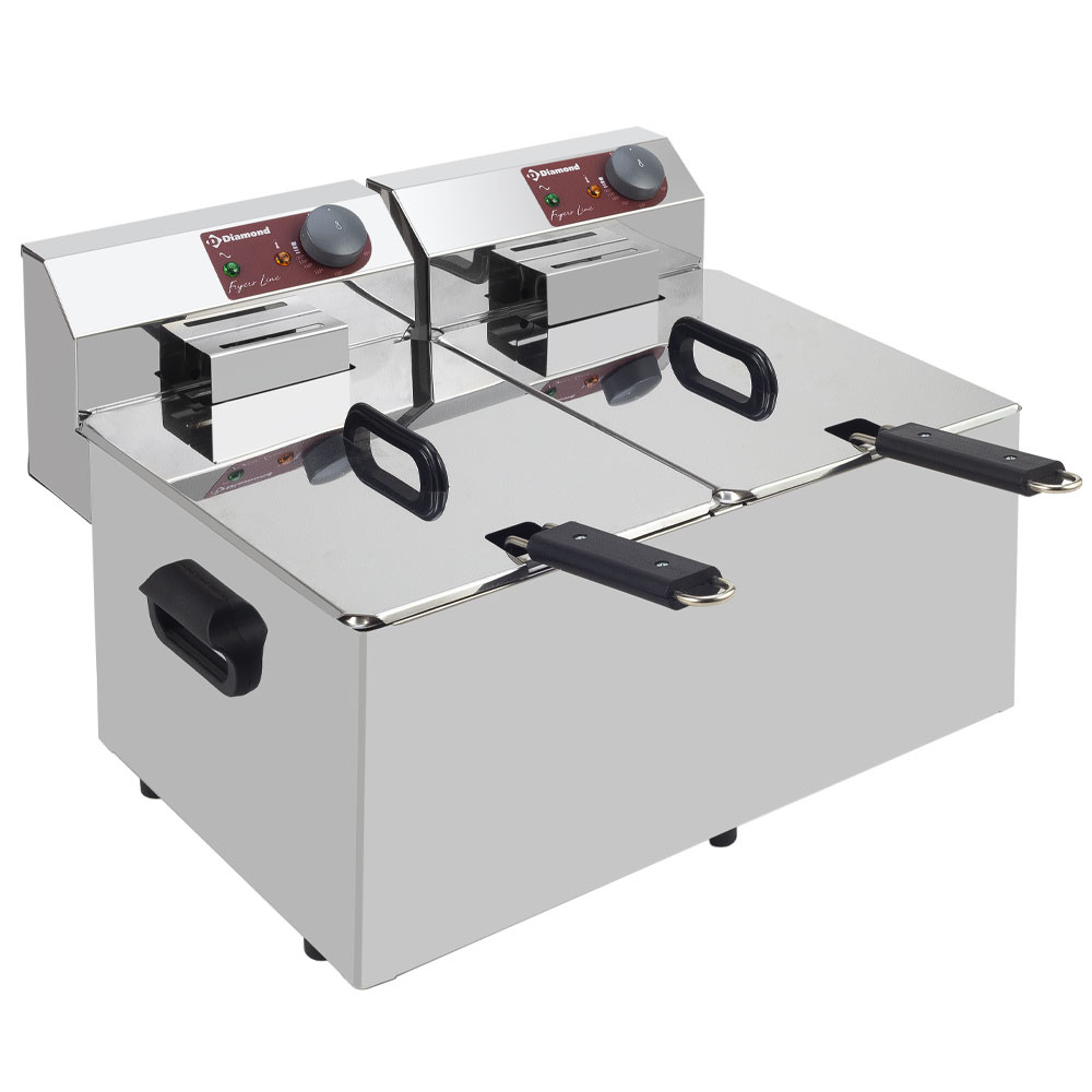 Freidora eléctrica de mesa 2x 7 litros
