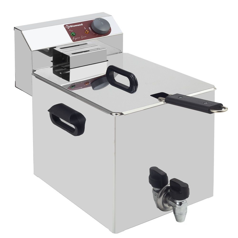 Freidora eléctrica de mesa 8 litros + grifo