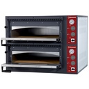 Horno eléctrico 2x 4 pizzas, 2 cámaras