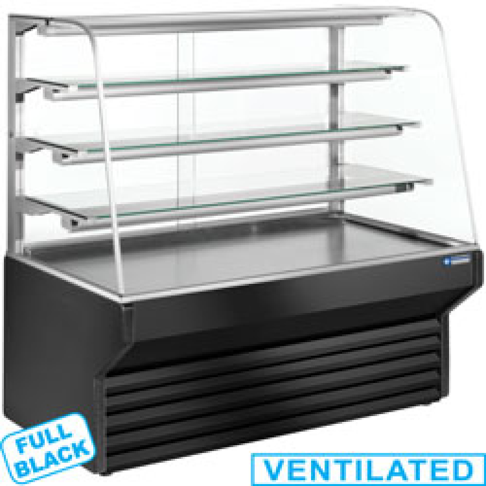 Mostrador vitrina refrigerado cristal curveado