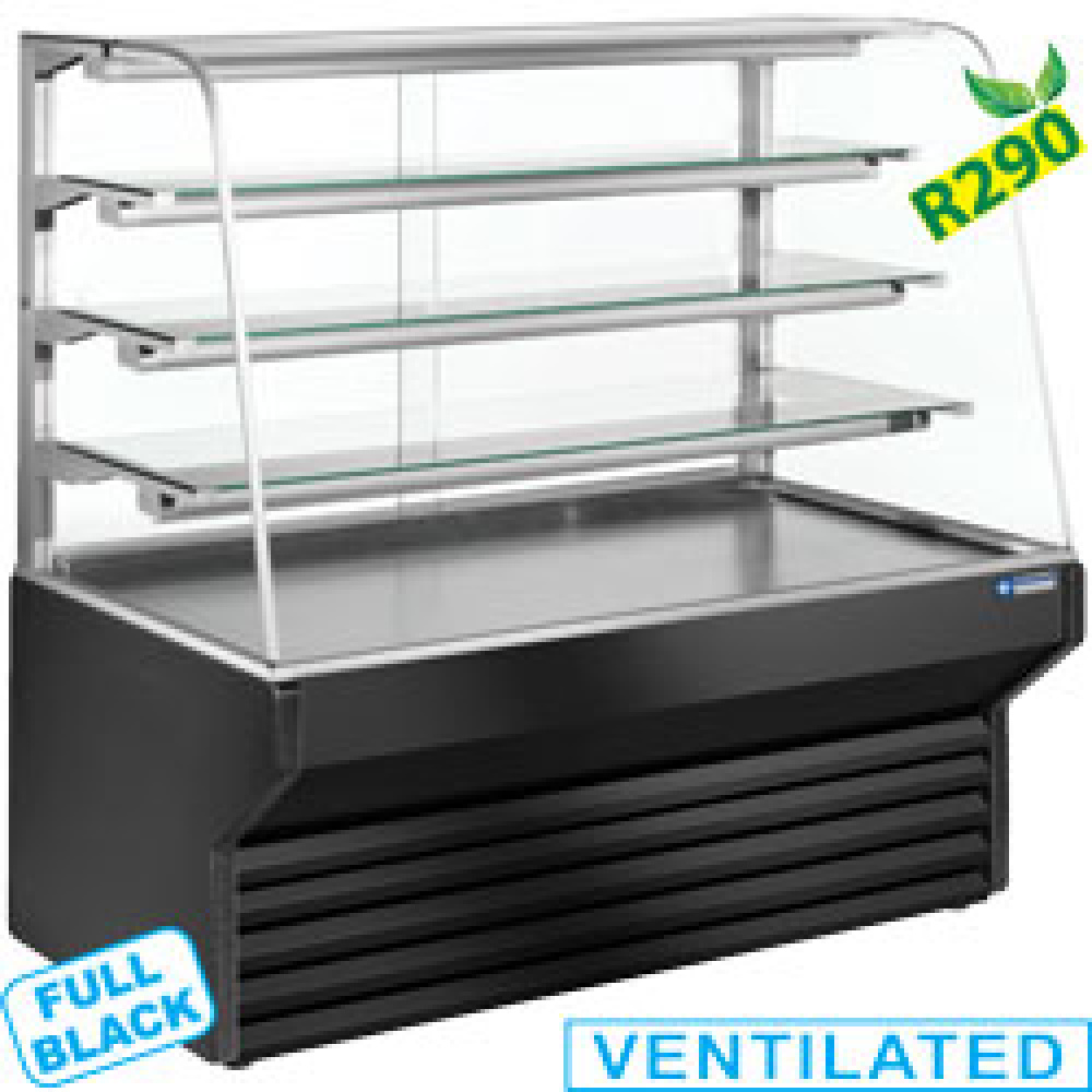 Mostrador vitrina refrigerado cristal curveado