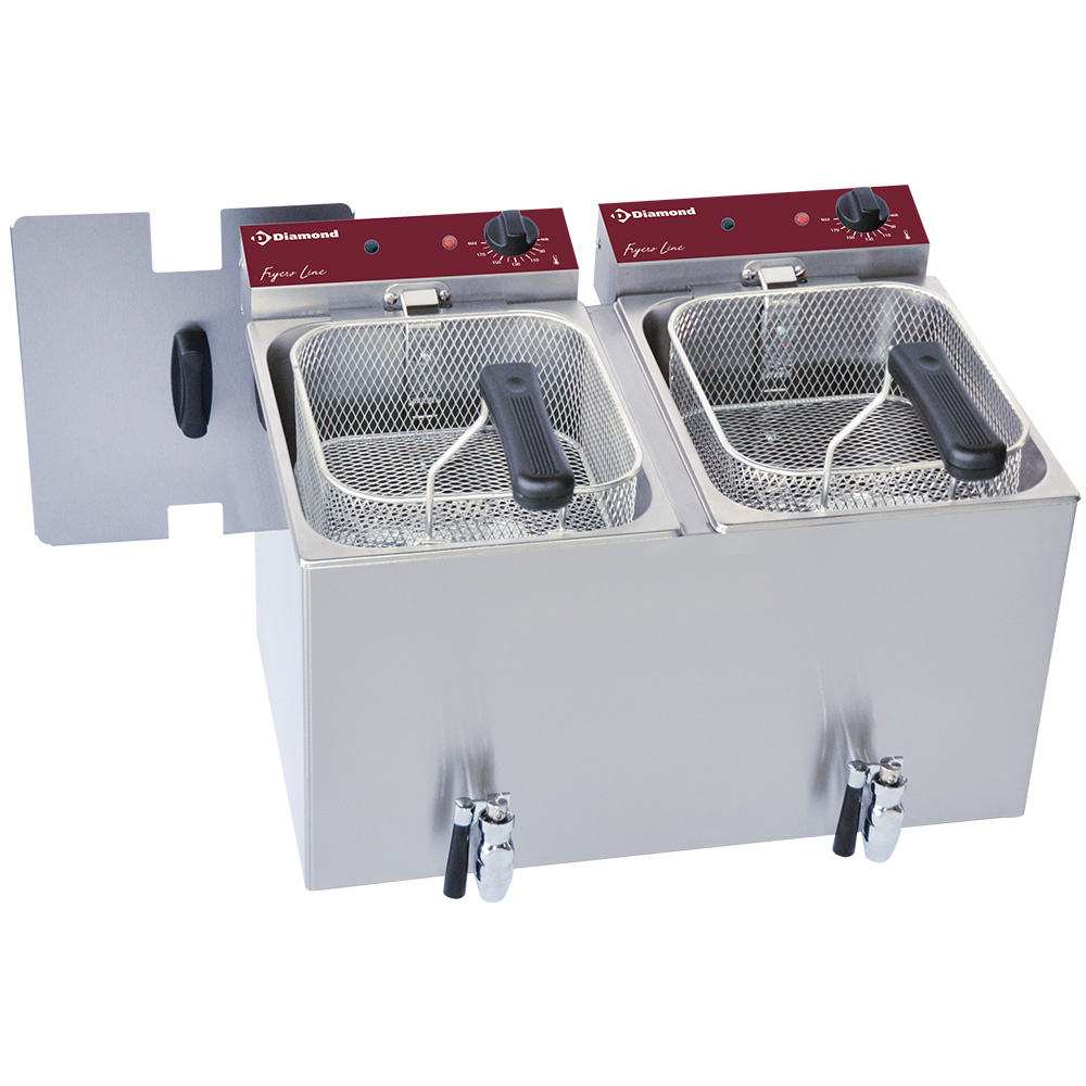 Freidora eléctrica de mesa 2x 8 litros + grifo