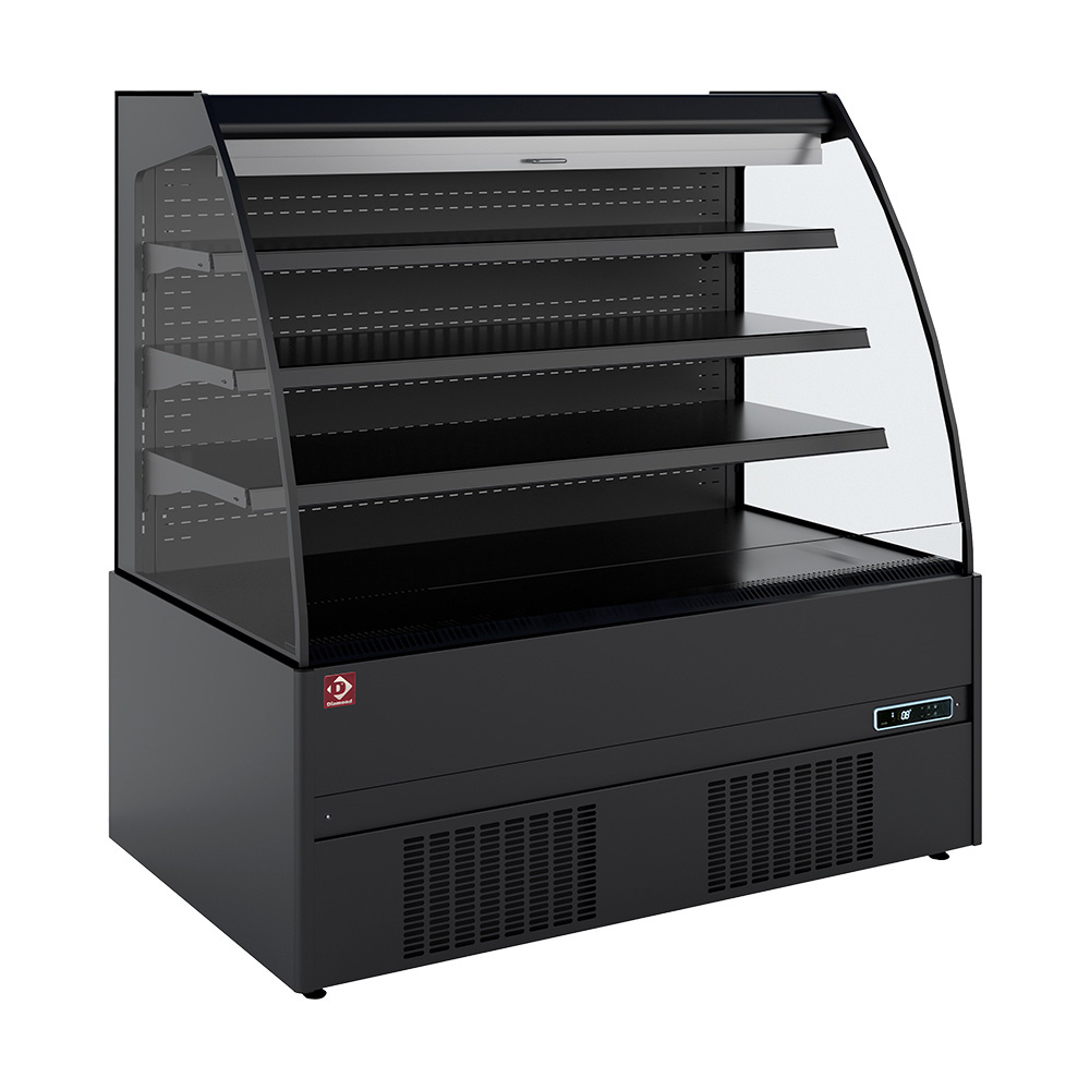 Mueble refrigerado semi-mural, autoservicio, abierto, con cortina - FULL BLACK