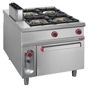 Hornillo 4 fuegos gas + horno de gas GN 2/1 - PASS-THROUGH