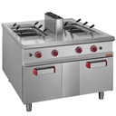 Cocedor de pasta de gas, 2 cubas x 40 litros, en el armario - PASS-THROUGH