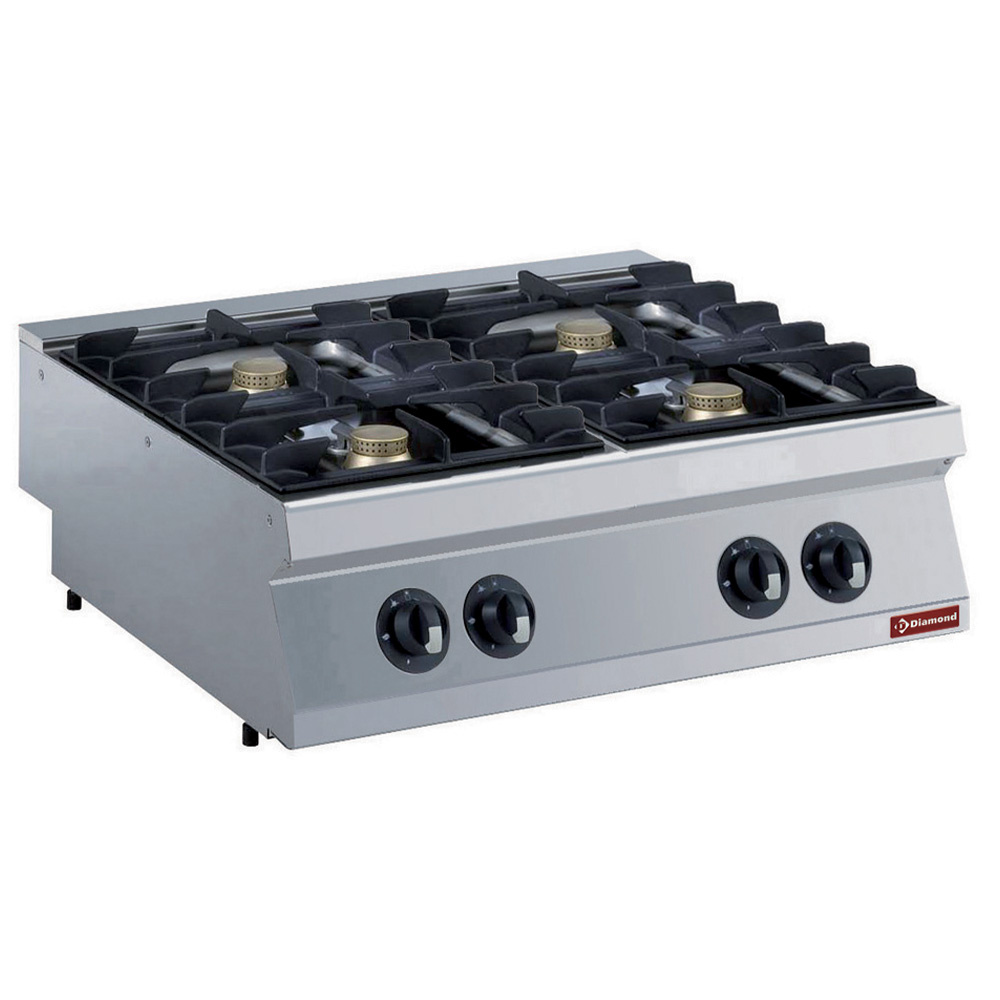 Cocina a gas 4 fuegos, 4x 5,5 kW -TOP-