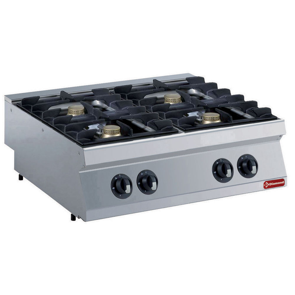 Cocina a gas 4 fuegos, 4x 5,5 kW -TOP-