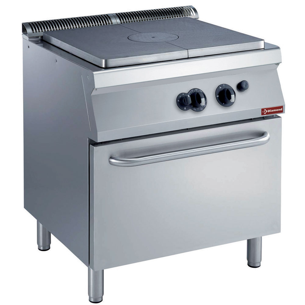 Cocina con plancha incandescente, horno a gas GN 2/1
