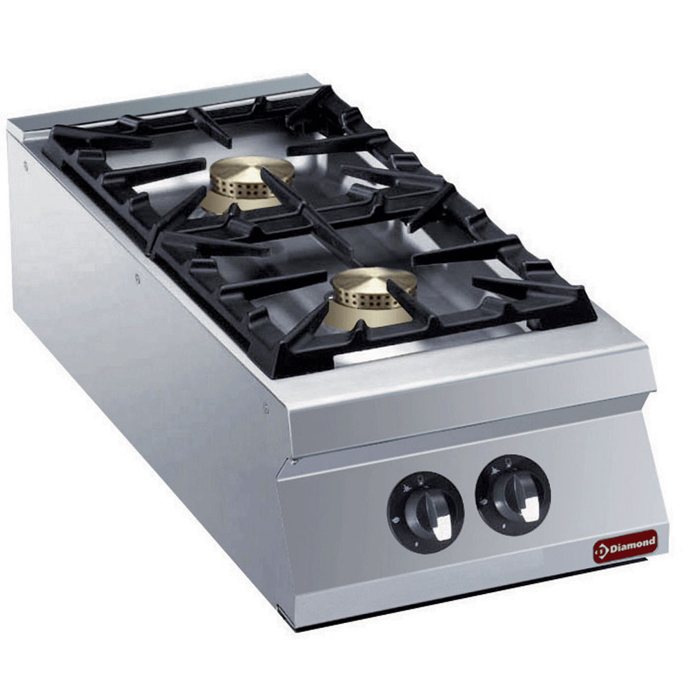 Cocina a gas de 2 fuegos vivos -TOP- "POWERFUL"