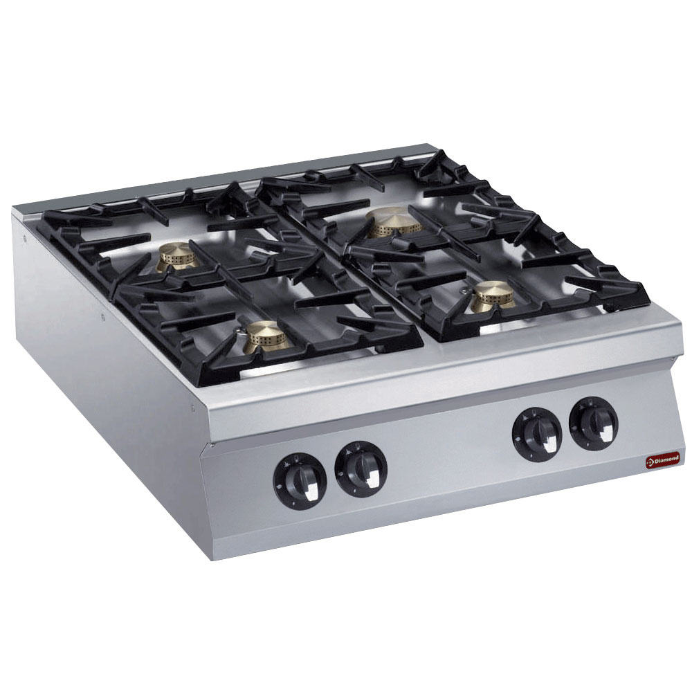 Cocina a gas de 4 fuegos vivos -TOP-