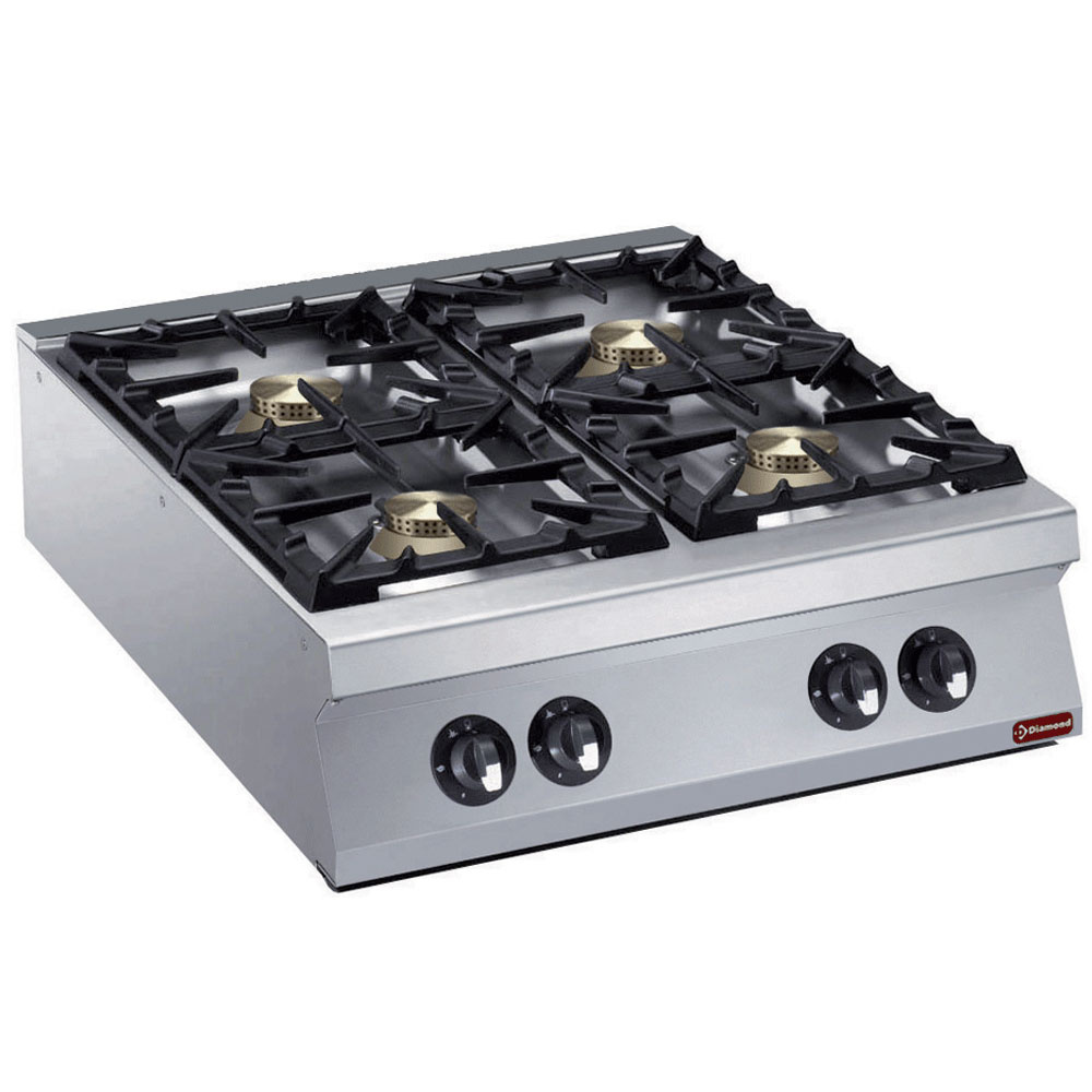 Cocina a gas de 4 fuegos vivos -TOP- "POWERFUL"