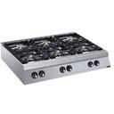 Cocina a gas de 6 fuegos vivos -TOP-
