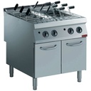Cocedor de pasta a gas, 2 cubas GN 1/1, sobre mueble (sin cestas)