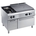 Cocina a gas de placa incandescente, 2 fuegos, horno a gas