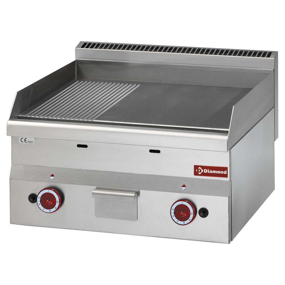 Cocina de plancha a gas, 2/3 lisa y 1/3 ranurada -Top-