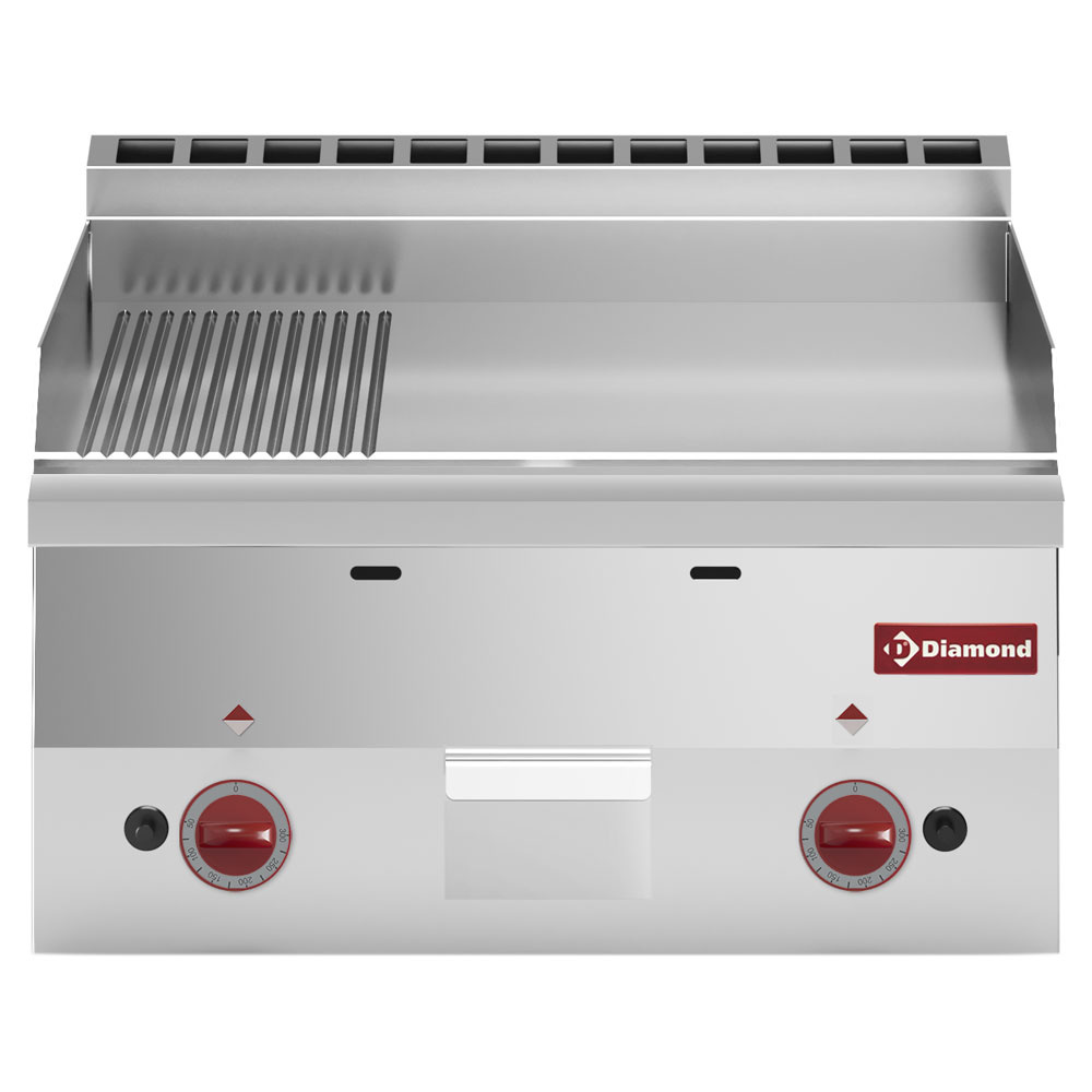 Cocina de plancha a gas, 2/3 lisa y 1/3 ranurada -Top-