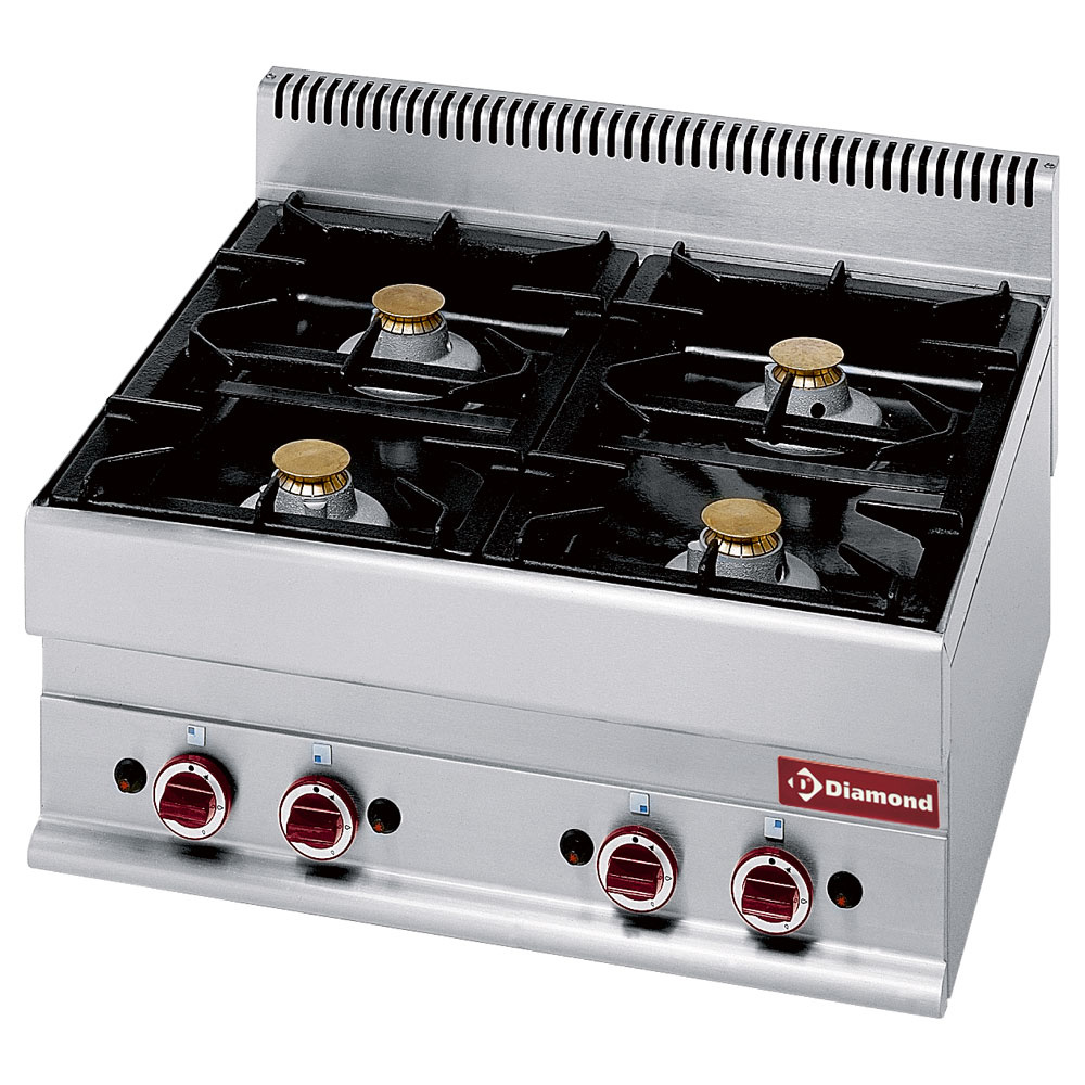 Cocina de gas 4 fuegos vivos- Top-