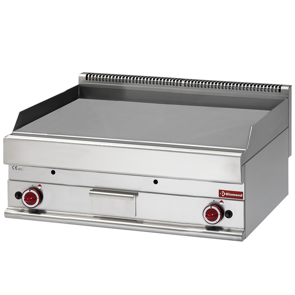 Cocina de plancha a gas EXTRA ANCHO liso cromo