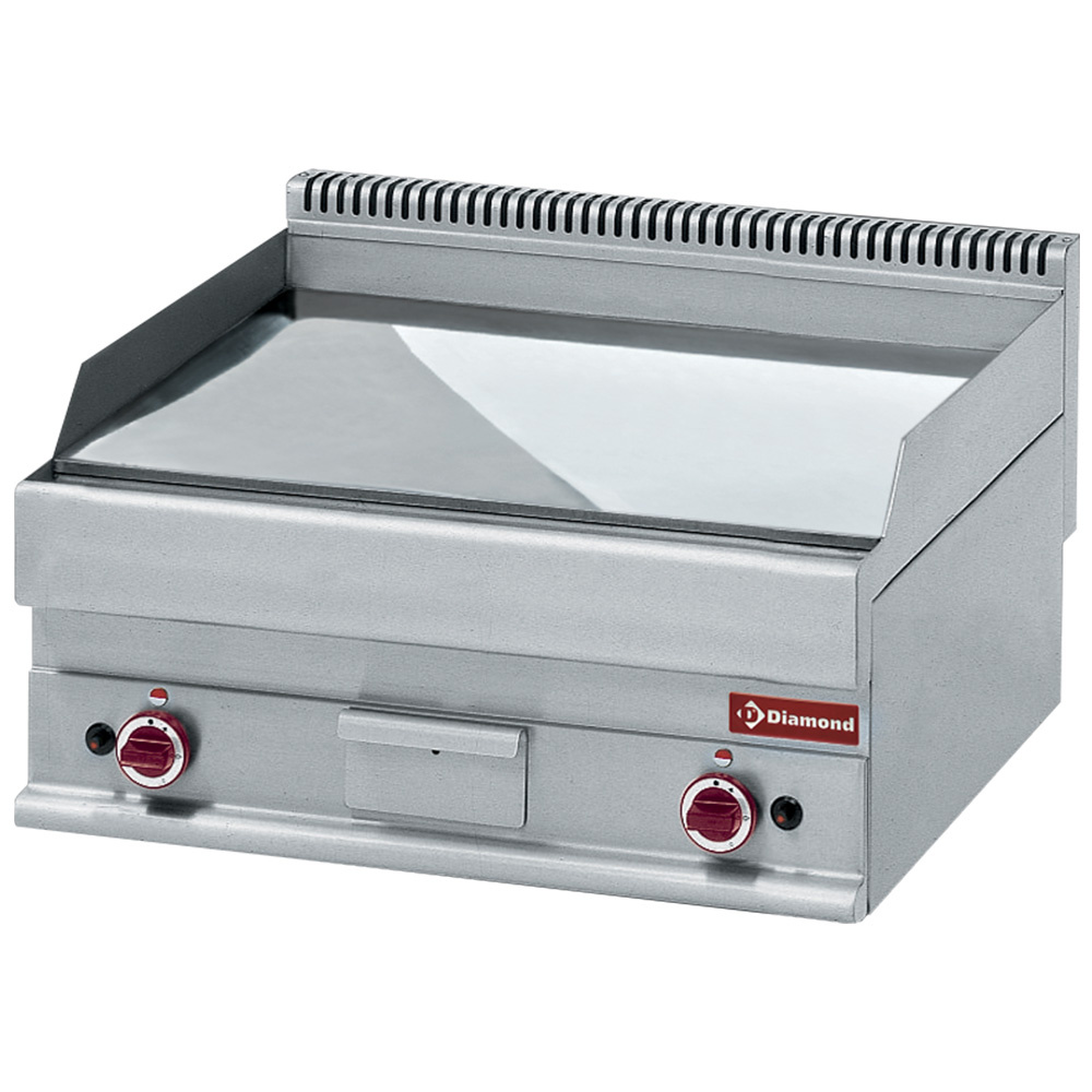 Cocina de plancha a gas liso -Top- cromo duro "50 µm"