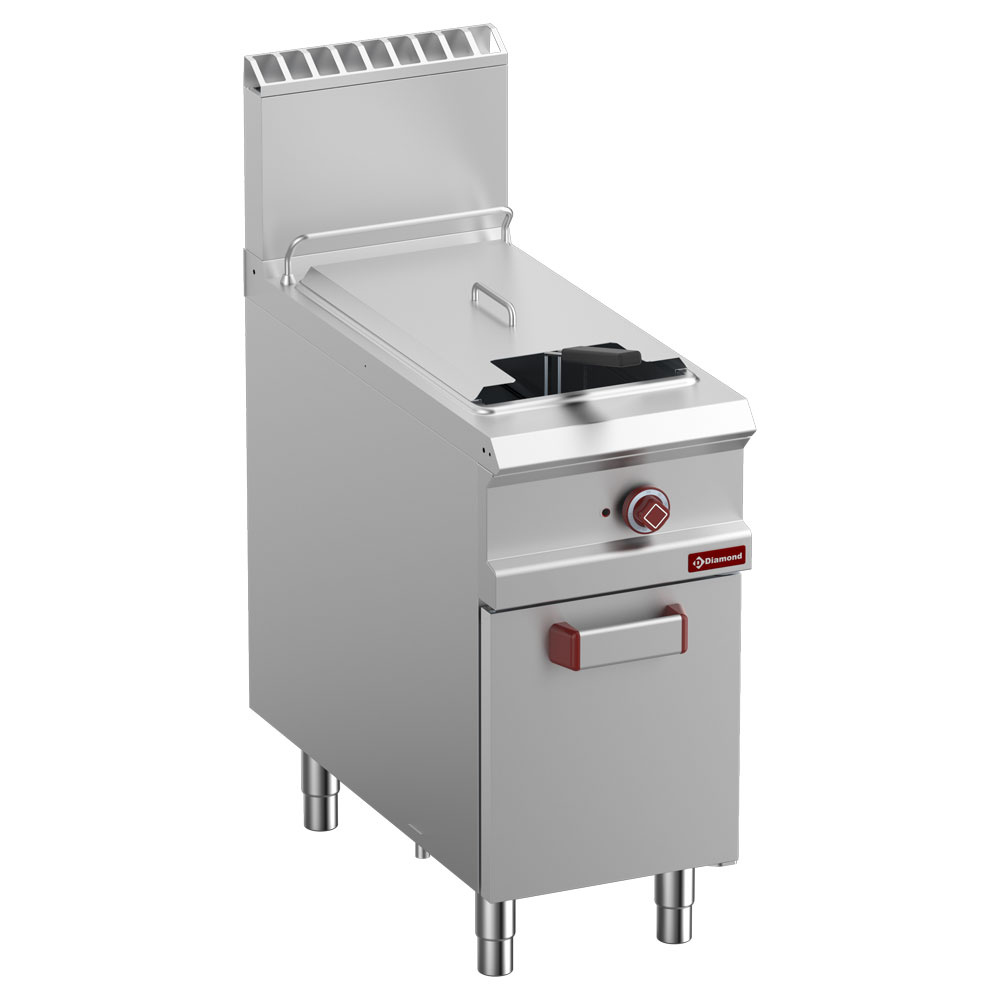 Freidora de gas 1 cuba de "Y"  21 litros (21 kW) en mueble cerrado