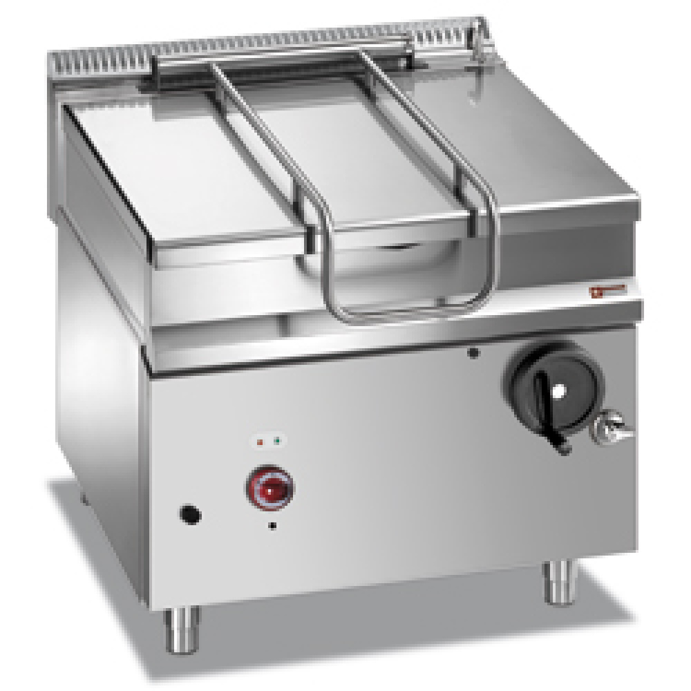 Sarten basculante de gas, cuba en inox 75 litros, sobre mueble