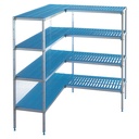 Kit estantería de aluminio para C2910/XPM, profundidad 400mm en "L" 4 niveles "MaxiCold