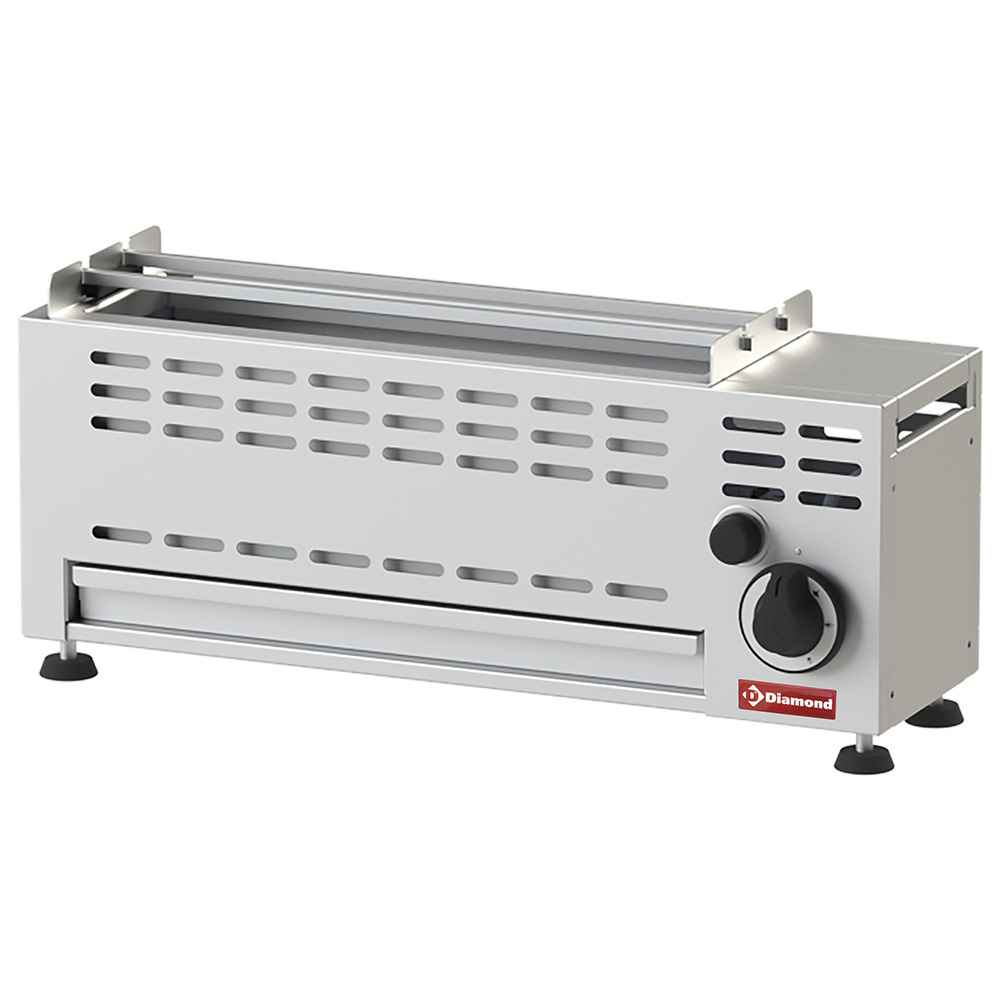 Parrilla de gas para brochetas - 1 quemador - 1 x7 KW