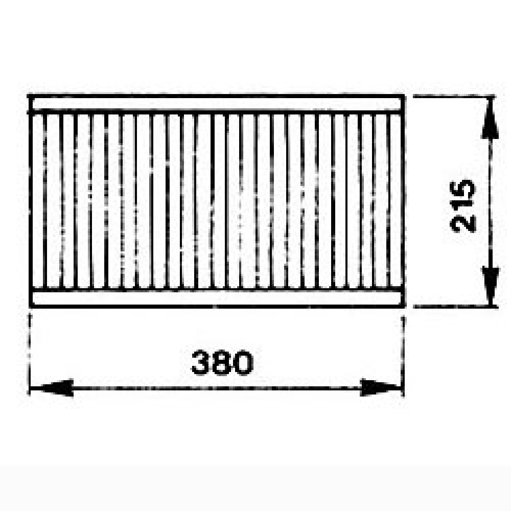 1/2 parilla de cocción, dimensiones 380x215 mm